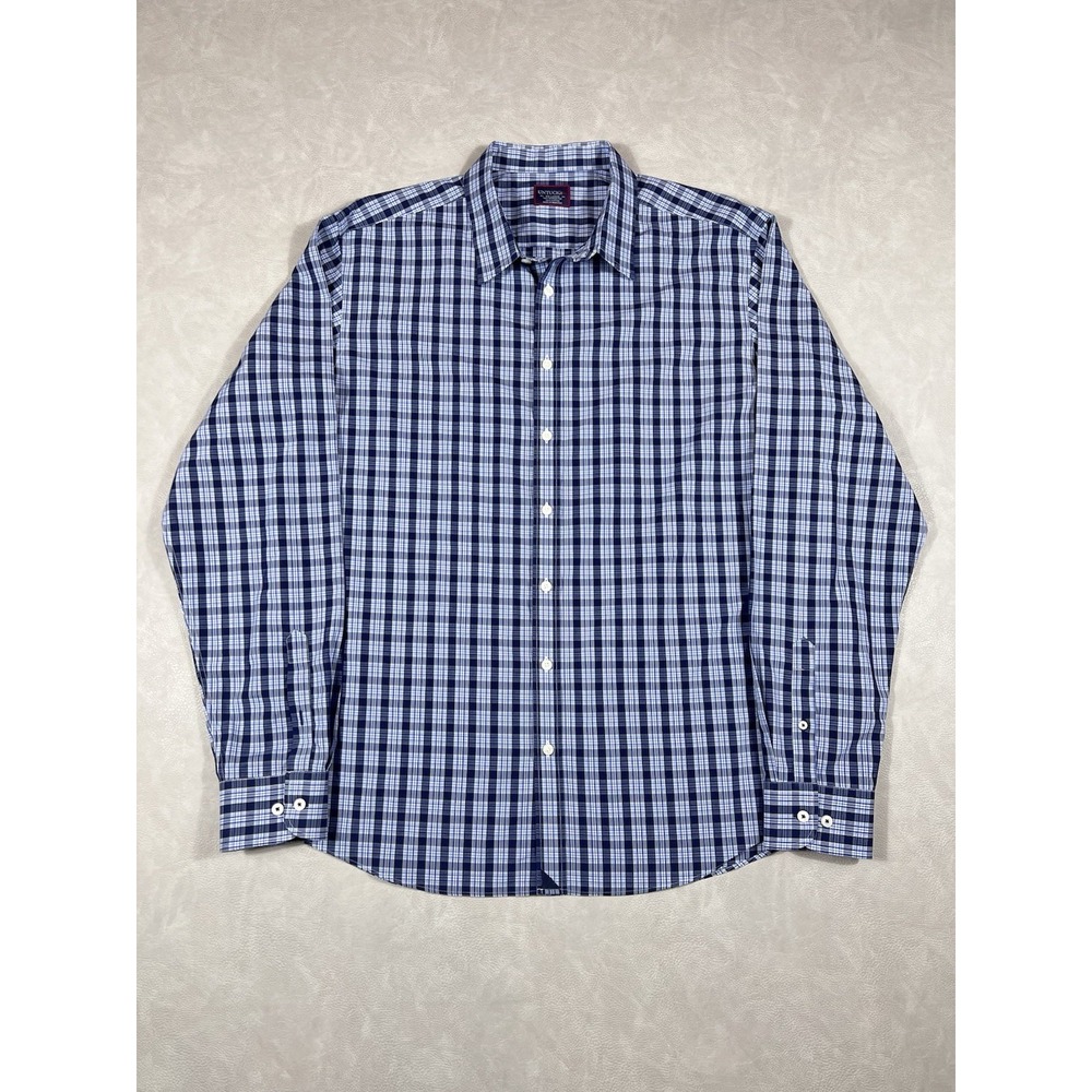 Untuckit Shirt Size XXL Blue Plaid Wrinkle Free Cordier Long Sleeve Button Up - Picture 2 of 7